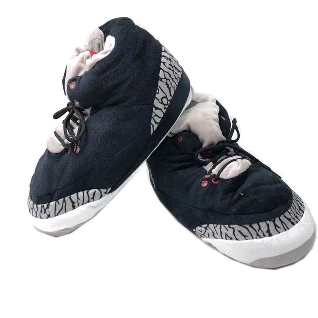 Jordan 4 Sneakers Plush Slippers House Custom Shoes Breathable Socks – By  Seay